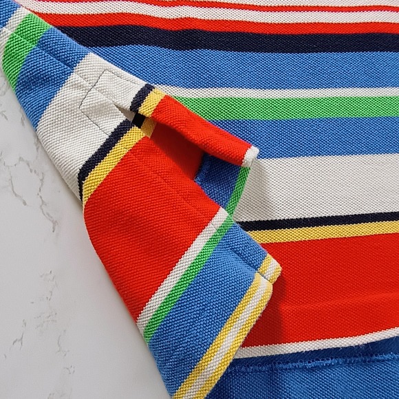 Vtg 90's Polo Ralph Lauren Men's XXL Multi-Color Striped Short Sleeve Polo Shirt - Picture 5 of 9
